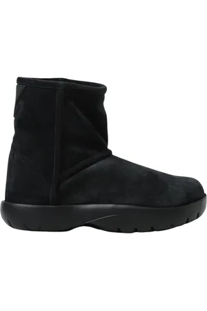Bottega Veneta Femme, Chaussures, Noir, Taille: 40 EU Bottes Cheville en Daim Noir avec Fermeture à Pression