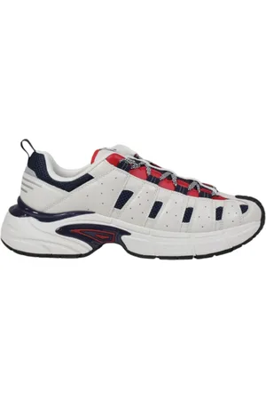Tommy Hilfiger Homme, Chaussures, Blanc, Taille: 42 EU Baskets en cuir d