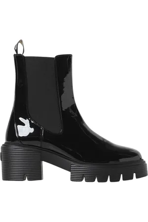 Stuart Weitzman Femme, Chaussures, Noir, Taille: 37 1/2 EU Bottines Chelsea à Talon Bloc Noires