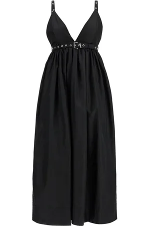 Ganni Femme, Robes, Noir, Taille: 38 FR Robe Midi en Nylon avec Bretelles Réglables