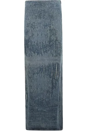 Diesel Femme, Jupes, Bleu, Taille: 40 FR Denim jacquard ultra détruit taille haute