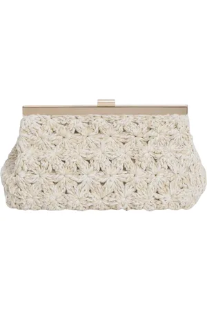 Fabiana Filippi Femme, Sacs, , Taille: ONE Size Pochette Fleurs de Raphia Sac à Bandoulière Élégant