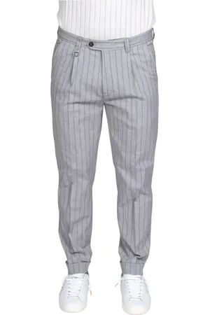 Paolo Pecora Homme, Pantalons, Gris, Taille: L Pantalon Homme Rayé Gris