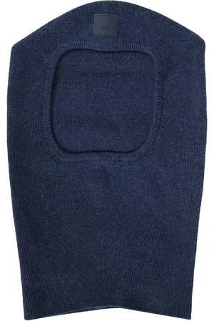 Acne Studios Homme, Accessoires, Bleu, Taille: ONE Size Bonnet en laine côtelée avec patch logo