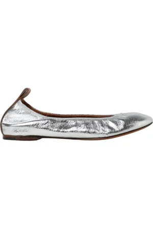 Lanvin Femme, Chaussures, Gris, Taille: 37 EU Ballerines Plates Métalliques Argent