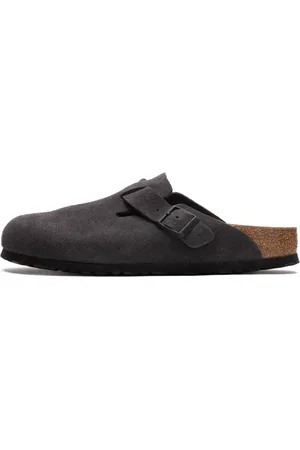 Birkenstock Homme, Chaussures, Gris, Taille: 44 EU Sabots en Cuir Velours Gris