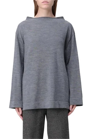 LIVIANA CONTI Femme, Pulls, Gris, Taille: 42 FR Pull en laine grise à col bateau