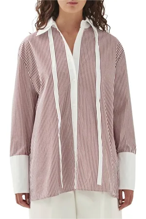 ALOHAS Femme, Blouses et Chemises, Rouge, Taille: 38 FR Chemise à Rayures Rouges Sempe