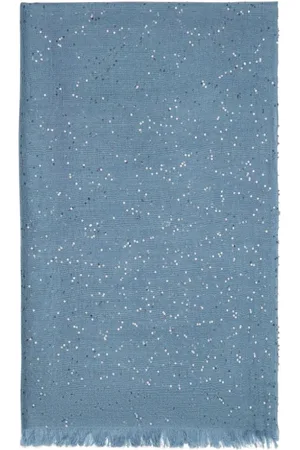 Brunello Cucinelli Femme, Accessoires, Bleu, Taille: ONE Size Écharpe Avion