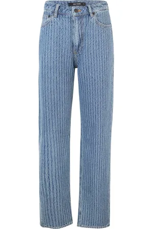 Daily paper Femme, Jeans, Bleu, Taille: 38 FR Pantalon en Denim Bleu Structuré