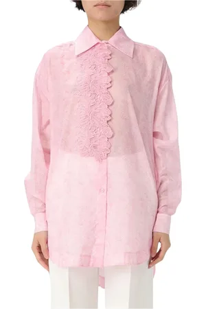 ERMANNO SCERVINO Femme, Blouses et Chemises, Rose, Taille: 34 FR Chemise Rose de Luxe avec Détails en Dentelle