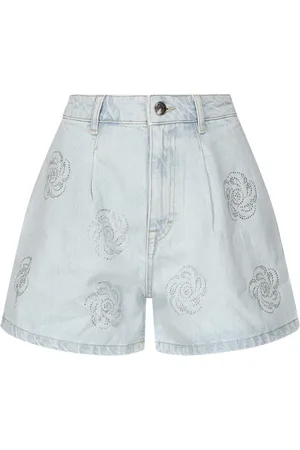 ROTATE Femme, Shorts, Bleu, Taille: W25 Denim Studs Shorts