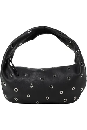 Khaite Femme, Sacs, Noir, Taille: ONE Size Pochette en cuir noir avec détail œillet
