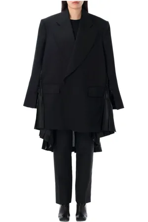 JUNYA WATANABE Femme, Vestes, Noir, Taille: 40 FR Blazer Long Noir Plissé