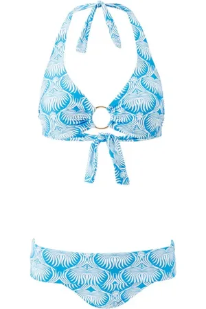 Melissa Odabash Femme, Maillots de bain, Bleu, Taille: 38 FR Ensemble bikini col halterneck lotus