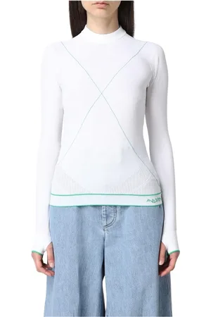 Bottega Veneta Femme, Pulls, Blanc, Taille: 42 FR Pull Blanc à Manches Longues