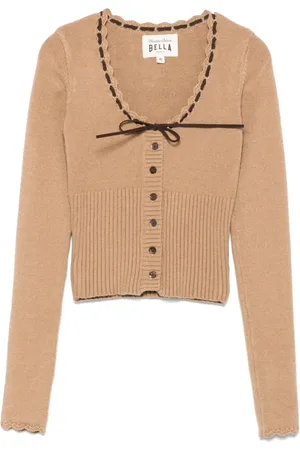Frankies Bikinis Femme, Pulls, Brun, Taille: 38 FR Pull Camel à Col Rond