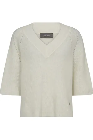 Mos Mosh Femme, Pulls, , Taille: 38 FR Pull en tricot à col en V Ecru