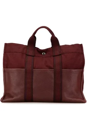 Hermès Femme, Pre-owned, Rouge, Taille: ONE Size Pre-owned Toile sacs-main