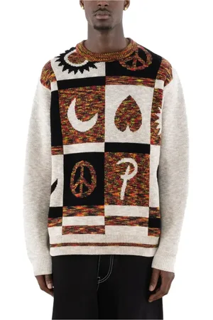 Patta Homme, Pulls, Multicolore, Taille: XS Pull en Tricot Jacquard