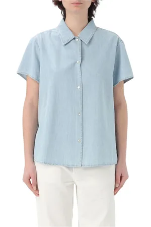 A.P.C. Femme, Blouses et Chemises, Bleu, Taille: 36 FR Chemise en Denim Bleu Coupe Décontractée