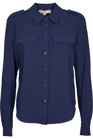 Michael Kors Femme, Blouses et Chemises, Bleu, Taille: 42 FR Chemise Bleue avec Boutons Ton sur Ton