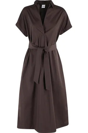 Aspesi Femme, Robes, Brun, Taille: 36 FR Robe Longue Marron avec Fentes Latérales