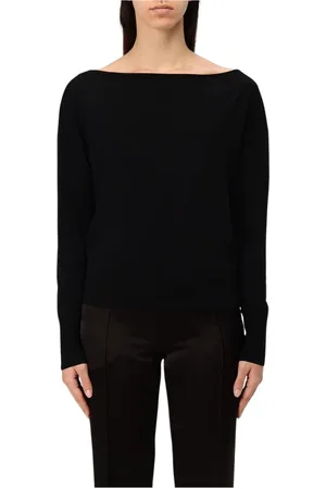 Patrizia Pepe Femme, Pulls, Noir, Taille: 36 FR Pull en tricot à col bateau noir