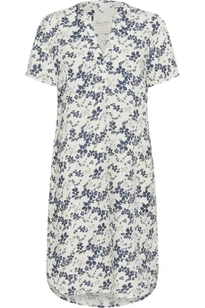 Part Two Femme, Robes, Bleu, Taille: 36 FR Robe à imprimé fleurs contrastées