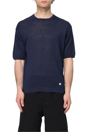 C.P. Company Homme, Tops, Bleu, Taille: M T-shirt à Manches Courtes en Tricot