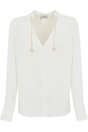 Elisabetta Franchi Femme, Blouses et Chemises, , Taille: 38 FR Chemise Georgette à Manches Longues
