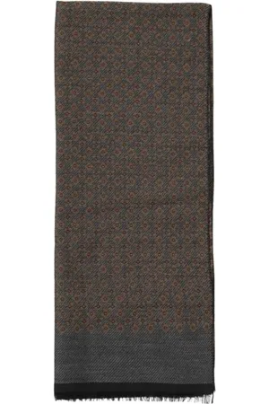 Manuel Ritz Homme, Accessoires, Noir, Taille: ONE Size Écharpe en Laine à Motif Géométrique
