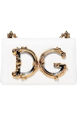 Dolce & Gabbana Femme, Sacs, Blanc, Taille: ONE Size Sac Bandoulière Blanc à Chaîne Petite