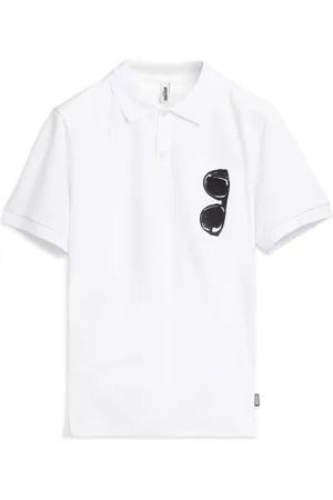 Moschino Homme, Tops, Blanc, Taille: M Polos à 3 Boutons avec Logo