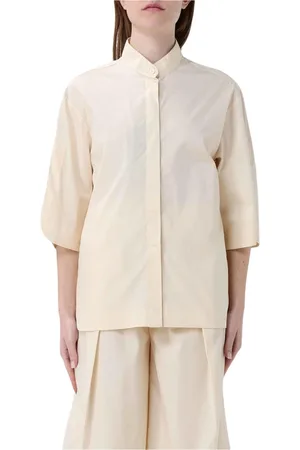 Colmar Femme, Blouses et Chemises, , Taille: 42 FR Chemisier Jaune Crème à Col Mandarin