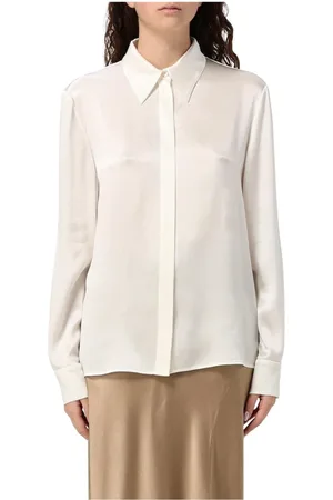 Alberta Ferretti Femme, Blouses et Chemises, Blanc, Taille: 40 FR Chemisier en Soie Blanc à Boutons