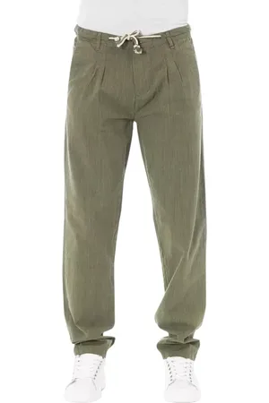 BALDININI Homme, Pantalons, Vert, Taille: L Pantalon Chino Homme en Coton Army