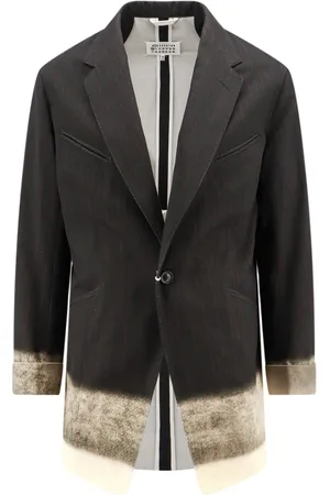 Maison Margiela Homme, Vestes, Noir, Taille: M Veste Noire en Coton à Bouton
