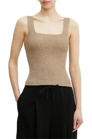 Twin-Set Femme, Tops, Jaune, Taille: 38 FR Haut en Tricot de Lin