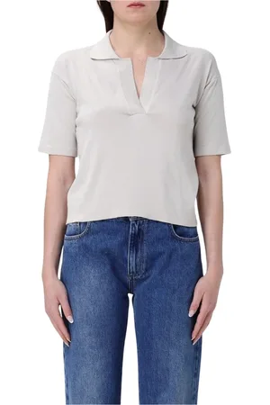 K-Way Femme, Tops, Blanc, Taille: 38 FR Polo Classique Beige pour Femmes