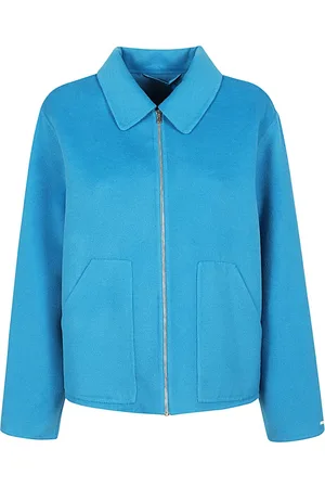MARELLA Femme, Vestes, Bleu, Taille: 36 FR Manteau court en polyester