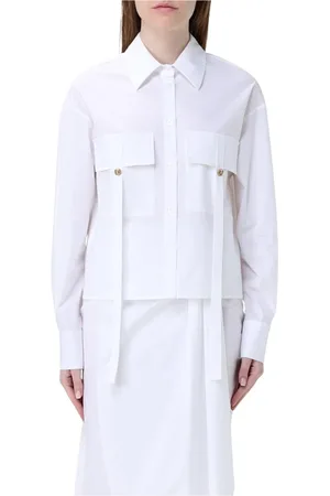 Twin-Set Femme, Blouses et Chemises, Blanc, Taille: 42 FR Chemise Blanche avec Poches Poitrine