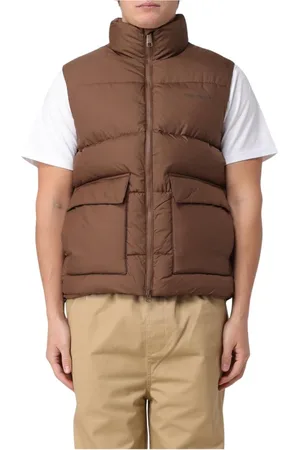 Carhartt Homme, Vestes, Vert, Taille: S Gilet matelassé marron Élégant et polyvalent