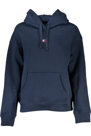 Tommy Hilfiger Femme, Sweatshirts et sweats à capuche, Bleu, Taille: 40 FR Sweat à capuche bleu avec application logo