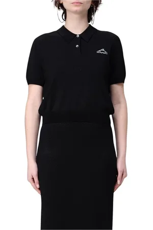 Alexander Wang Femme, Tops, Noir, Taille: 36 FR Polo Noir Tricoté