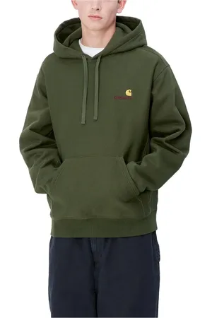 Carhartt Homme, Sweatshirts et sweats à capuche, Vert, Taille: S Sweat à capuche American Script Tarragon