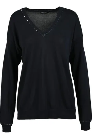 Fabiana Filippi Femme, Pulls, Bleu, Taille: 36 FR Haut en Tricot de Coton