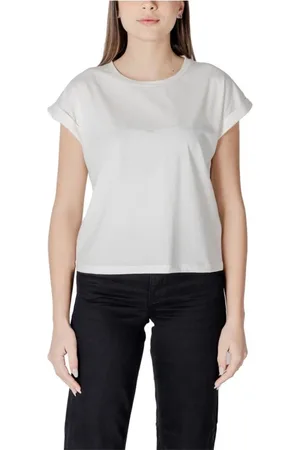 Liu Jo Femme, Tops, Blanc, Taille: 38 FR T-shirt en coton et élasthanne, confortable et polyvalent