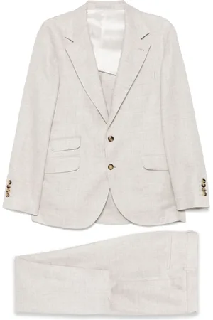 Brunello Cucinelli Homme, Costumes, , Taille: XL Costume Luxe Lin Laine Soie