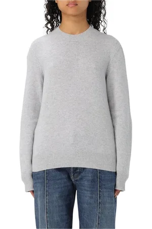 Bottega Veneta Femme, Pulls, Gris, Taille: 38 FR Pull Luxueux Col Rond en Cachemire